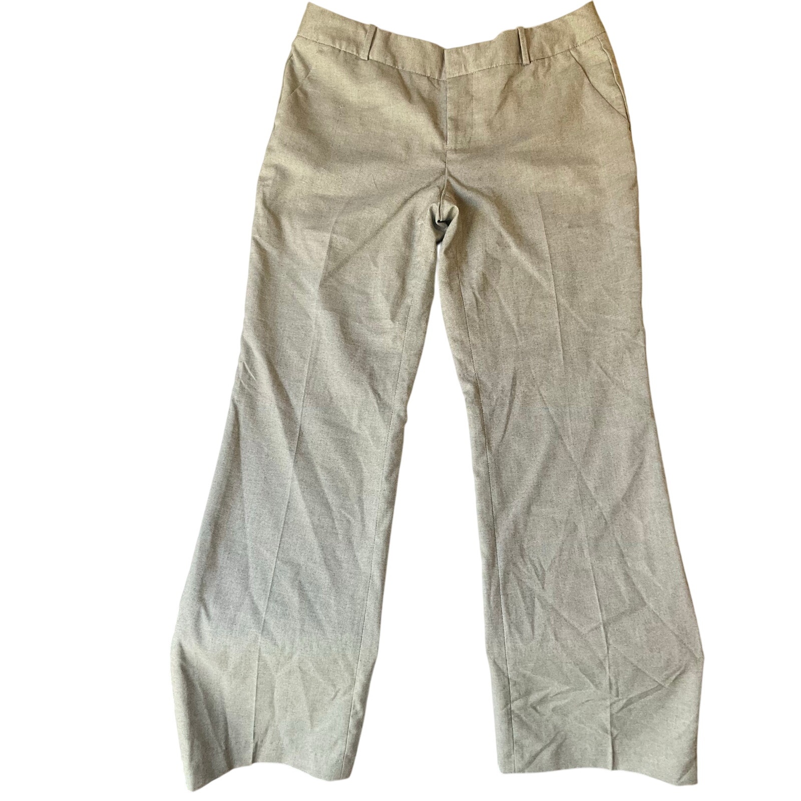 Banana Republic Women Dress Pants Size 10 Gray W Liner Mid Rise Wide Leg Flared